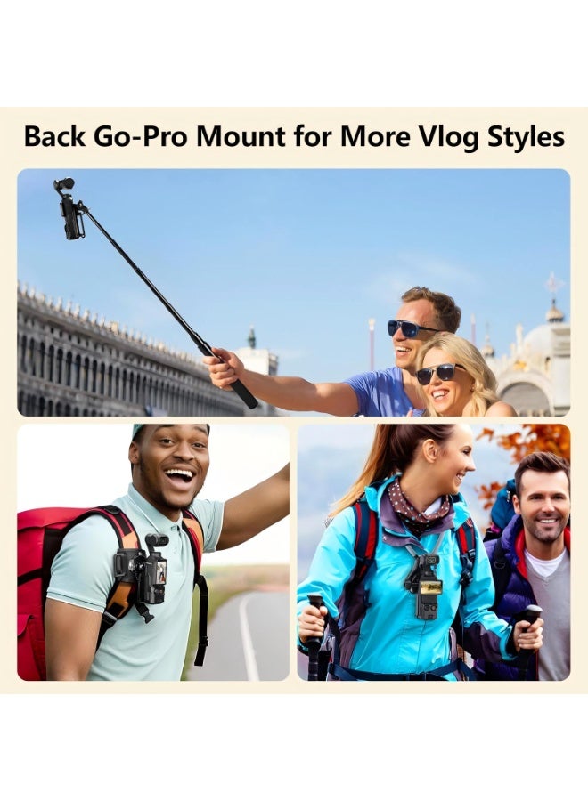 حامل مغناطيسي متوافق مع DJI Osmo Pocket 3، مزود بمحول إكسسوارات محسن ومقص مغناطيسي لحالة السuction لوضعها على الطاولة أو الأسطح العمودية، مع مقبض قابل للتعديل 180 درجة، وشريحتين لحماية العدسة وشريحتين لحماية الشاشة LCD - Image 5